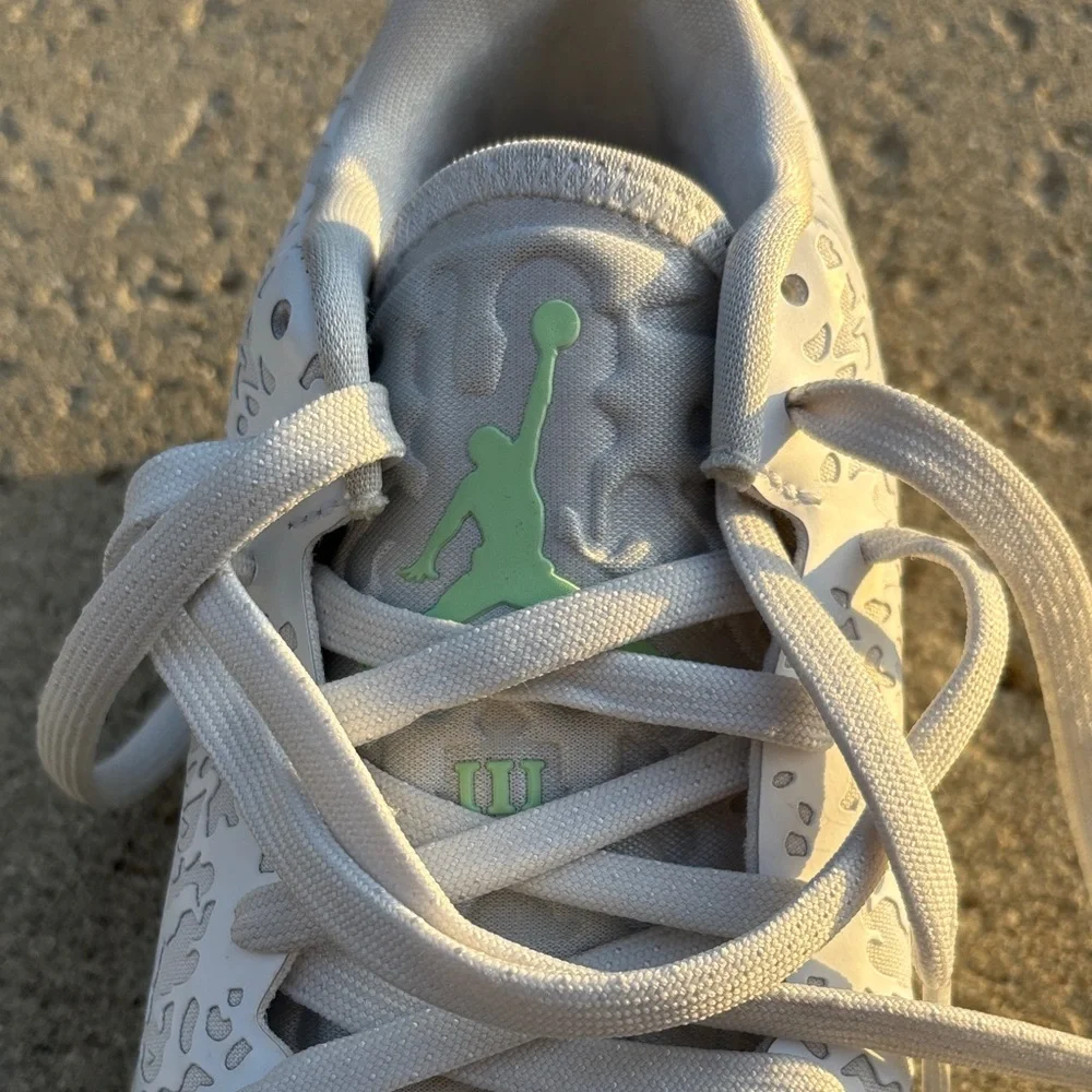 Nike Air Jordan Zion 3 White Vapor‎ Green Athletic Shoes